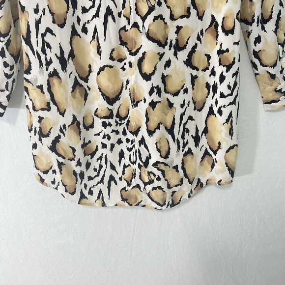 Equipment Femme Dress Medium 100% Silk Leopard print Shirt Dress Lined - Picture 13 of 16